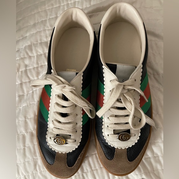 Gucci G74 Brown Black White Classic Web Sneakers Men’s 5.5 (39.5) - Picture 1 of 8